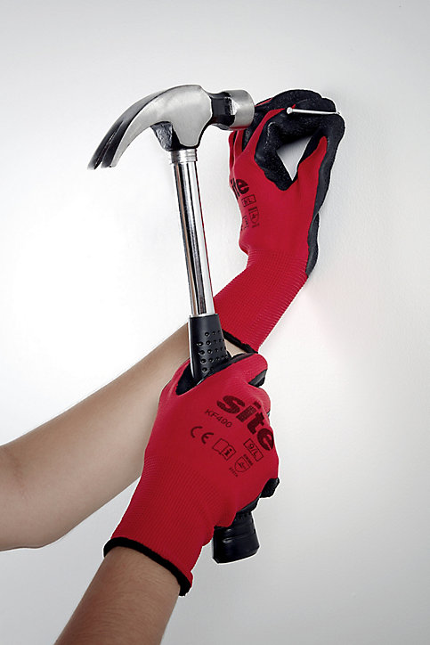 Gants en polyester latex Site - Taille 8 (M)