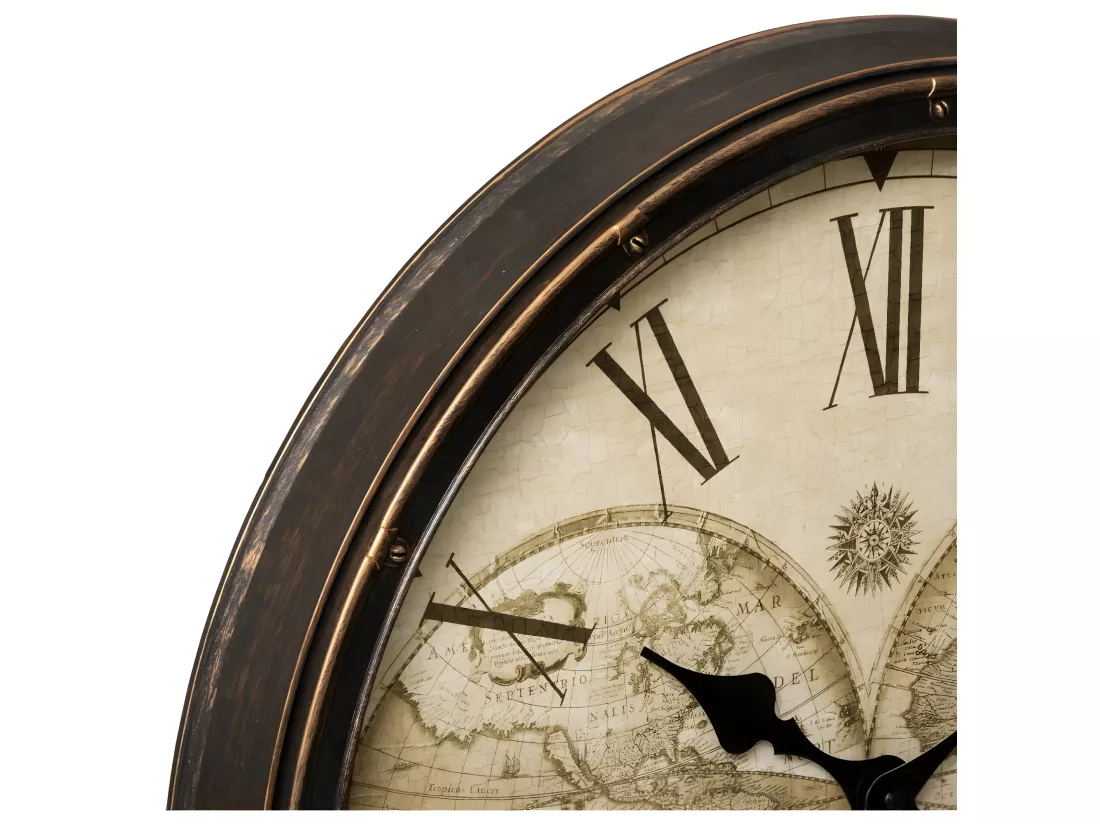 Pendule murale silencieuse déco Monde D 51 cm