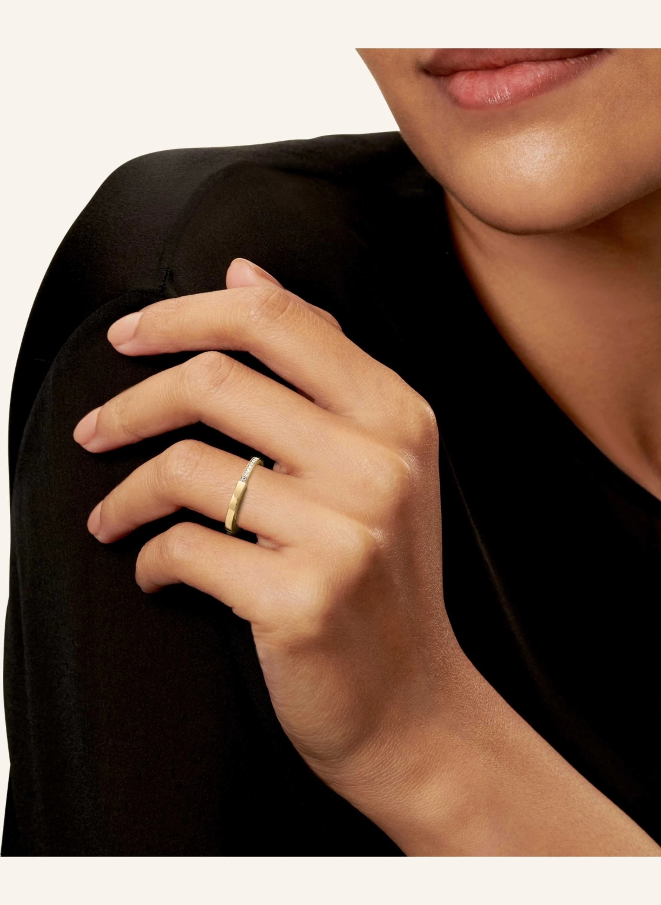 TIFFANY & Co. Tiffany Lock RING aus 18 Karat Gelbgold mit Diamanten im runden Brillantschliff