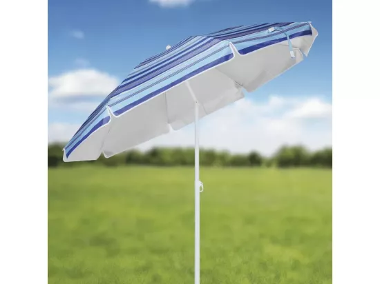 Parasol de plage 200 cm Bleu à rayures