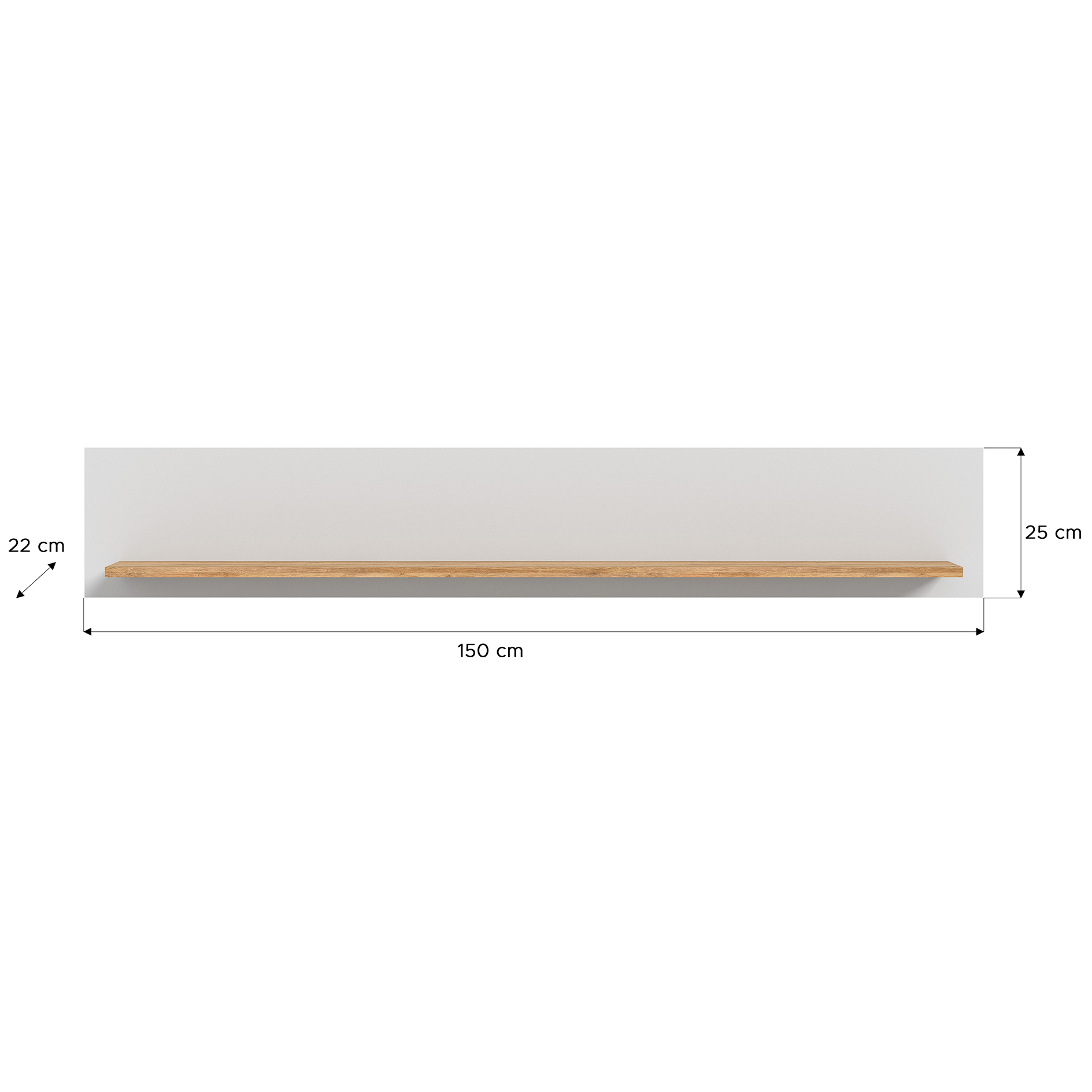 Wandboard ASHTON - ashgrey matt-Rivera Eiche - 150 cm