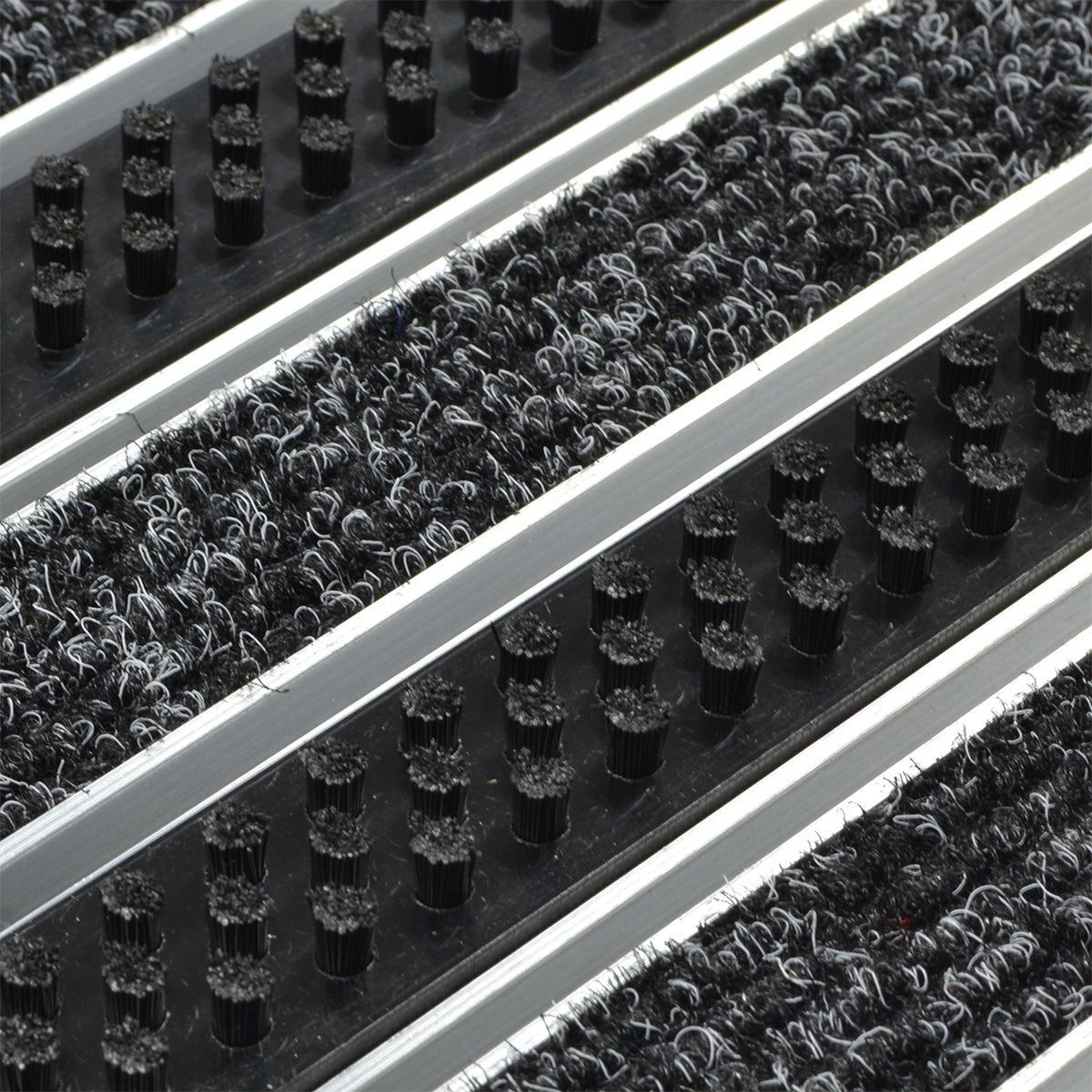 casa pura Optimum Mat | Alumatte mit Bürsten und Teppicheinlage