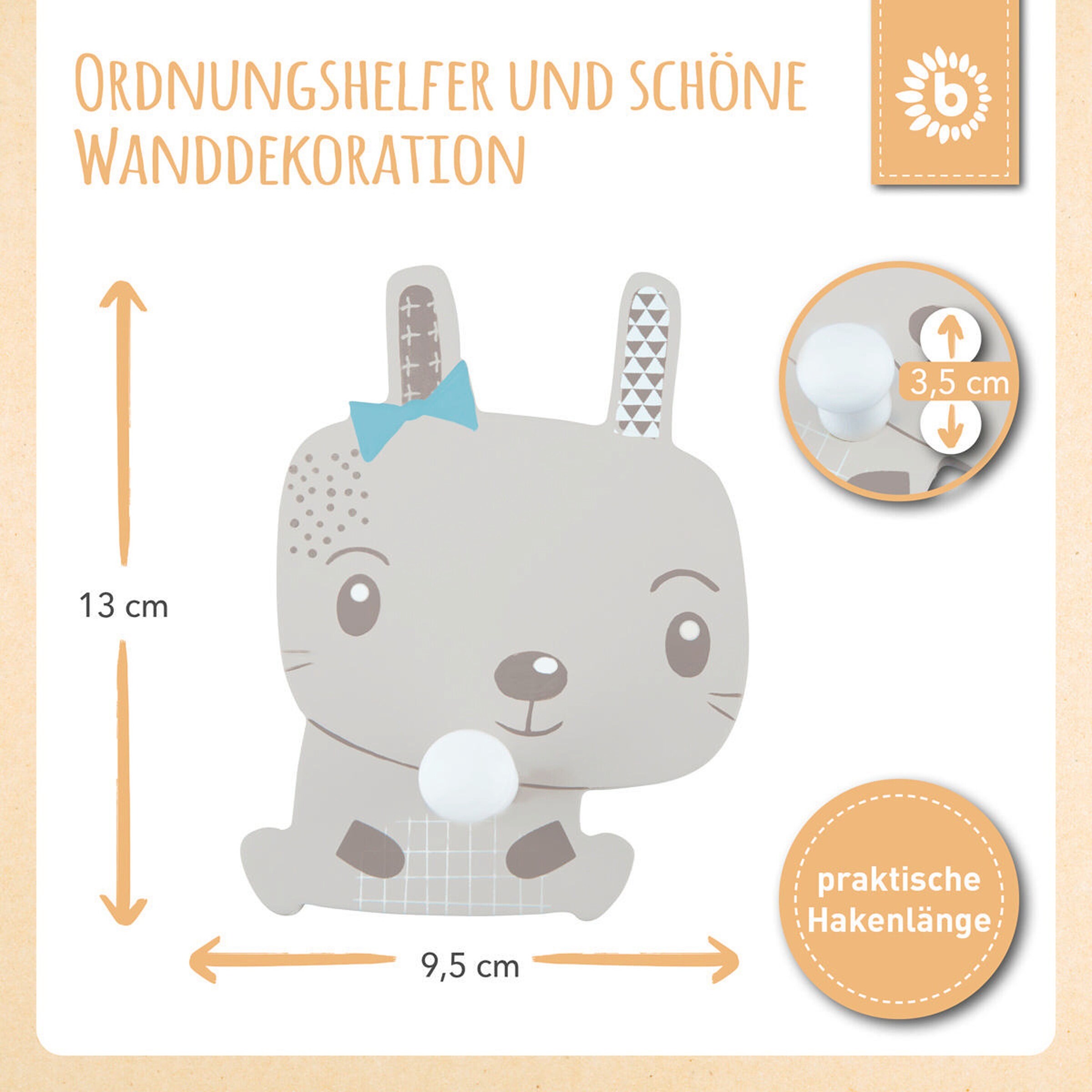 Bieco Kindergarderobe Hase Blau