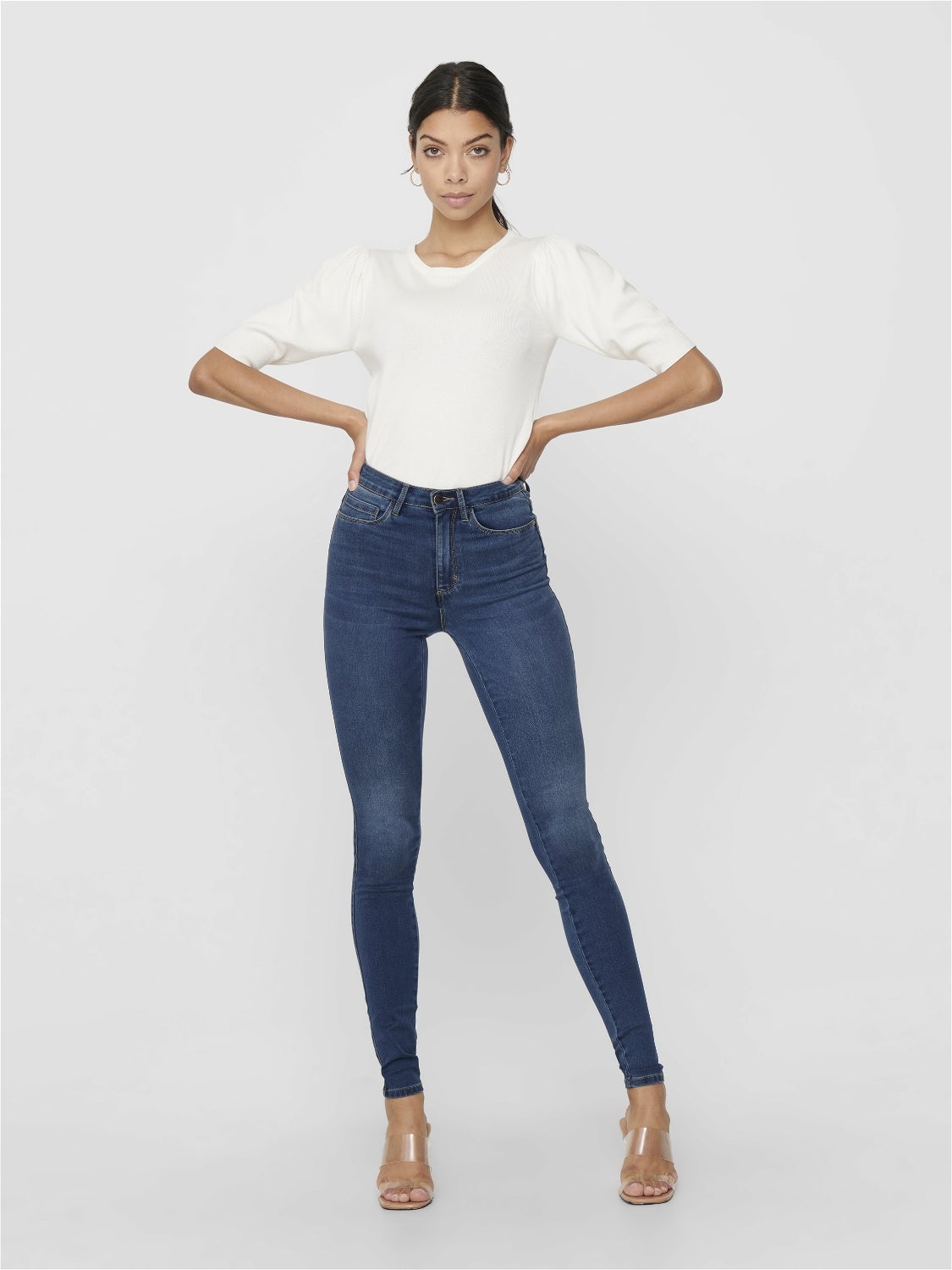 ONLROYAL Hohe Taille Skinny Fit Jeans Dark Blue Denim