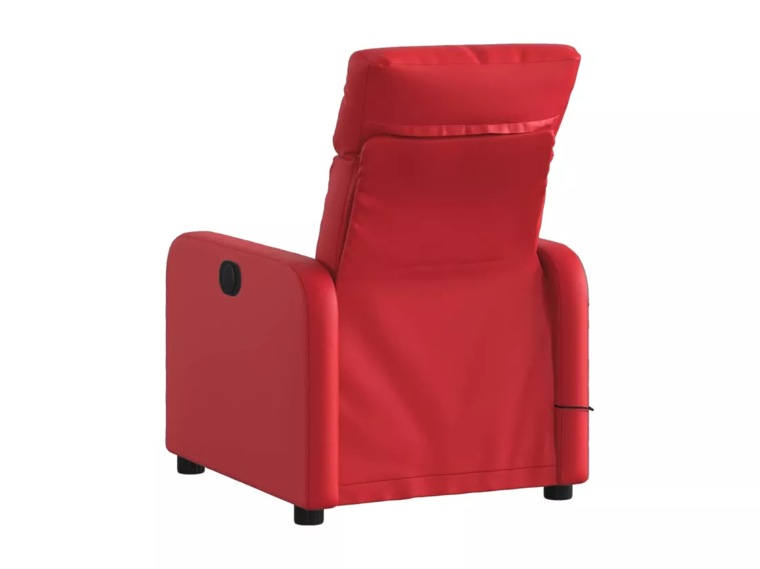 Fauteuil massant inclinable rouge similicuir