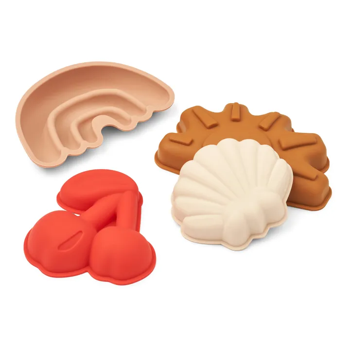 Liewood Moules Gill en silicone pour la plage - Set de 4 | Cherries/Apple blossom