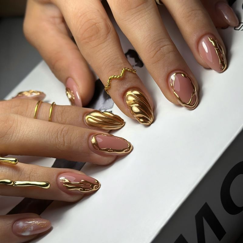 Cutip Nails - Metallic Amandel Druknagel / Gereedschapsset / Set