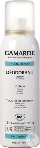 Gamarde Déodorant Tous Types De Peaux Bio Spray 100ml