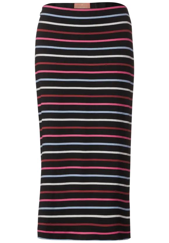 Multicolor Streifen Midirock - Black