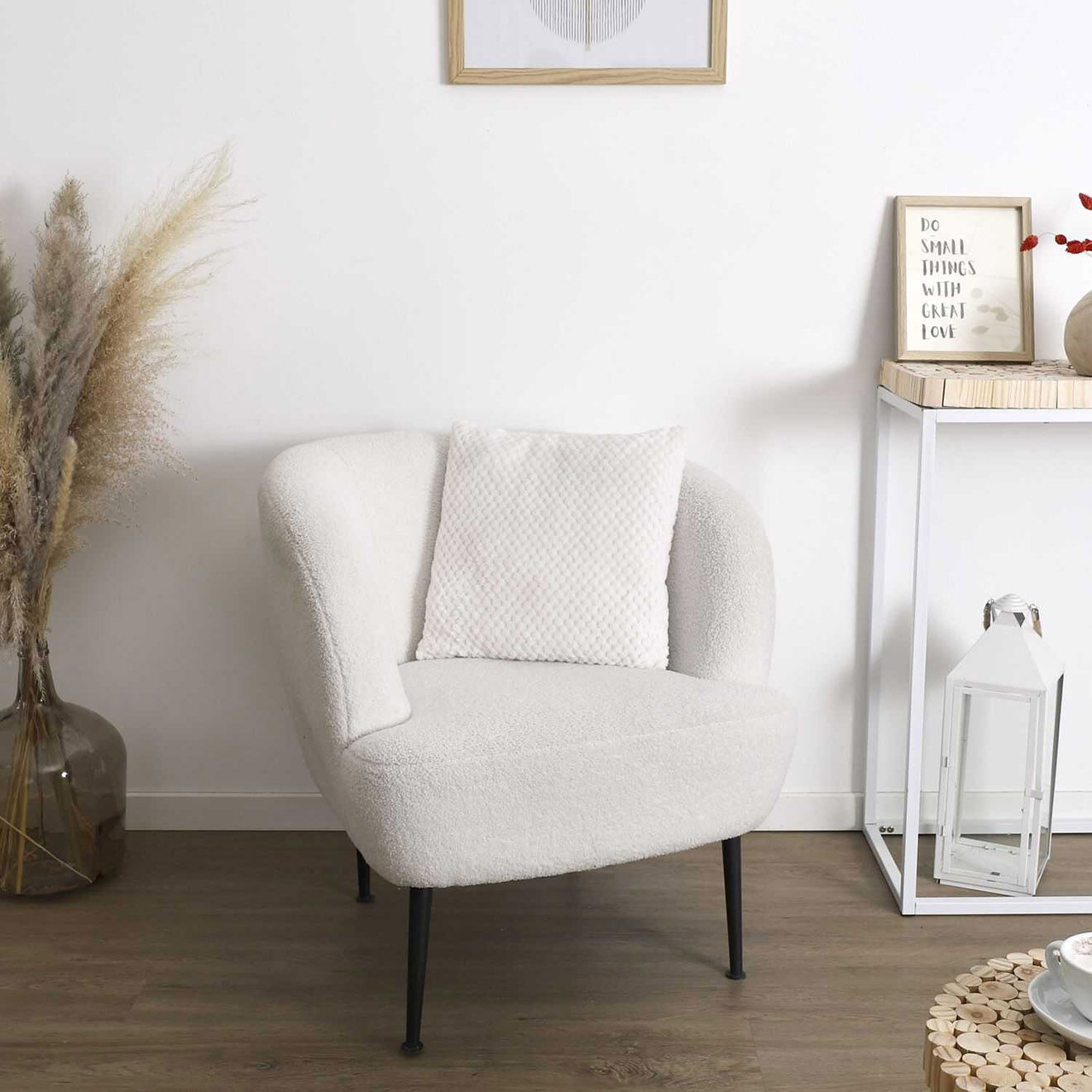 Home Deco Factory Coussin nid d'abeille blanc - 40x40 cm