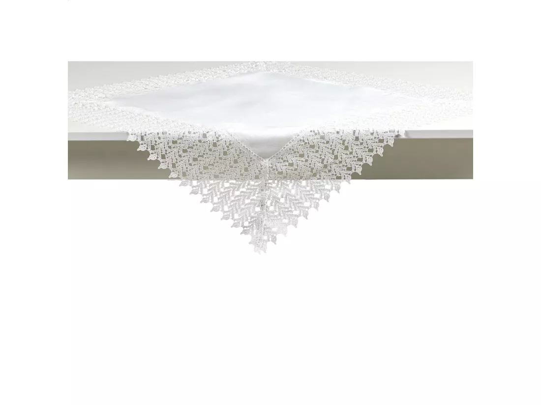 Nappe Décorative Bernadette Blanc Moyen 80x80 Polyester