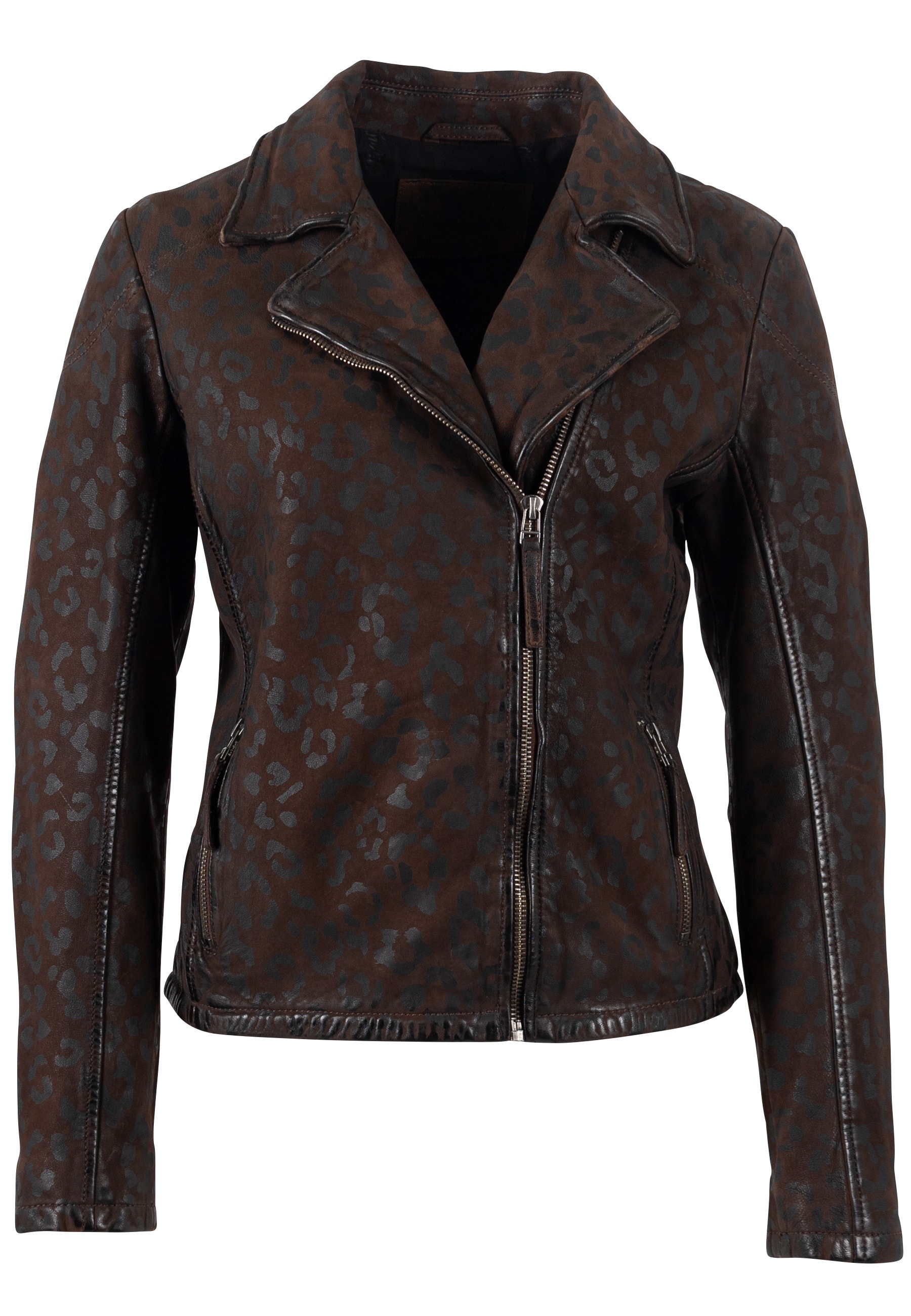 Mauritius Lederjacke »MWMeeow« mit Reverskragen, All-Over Muster