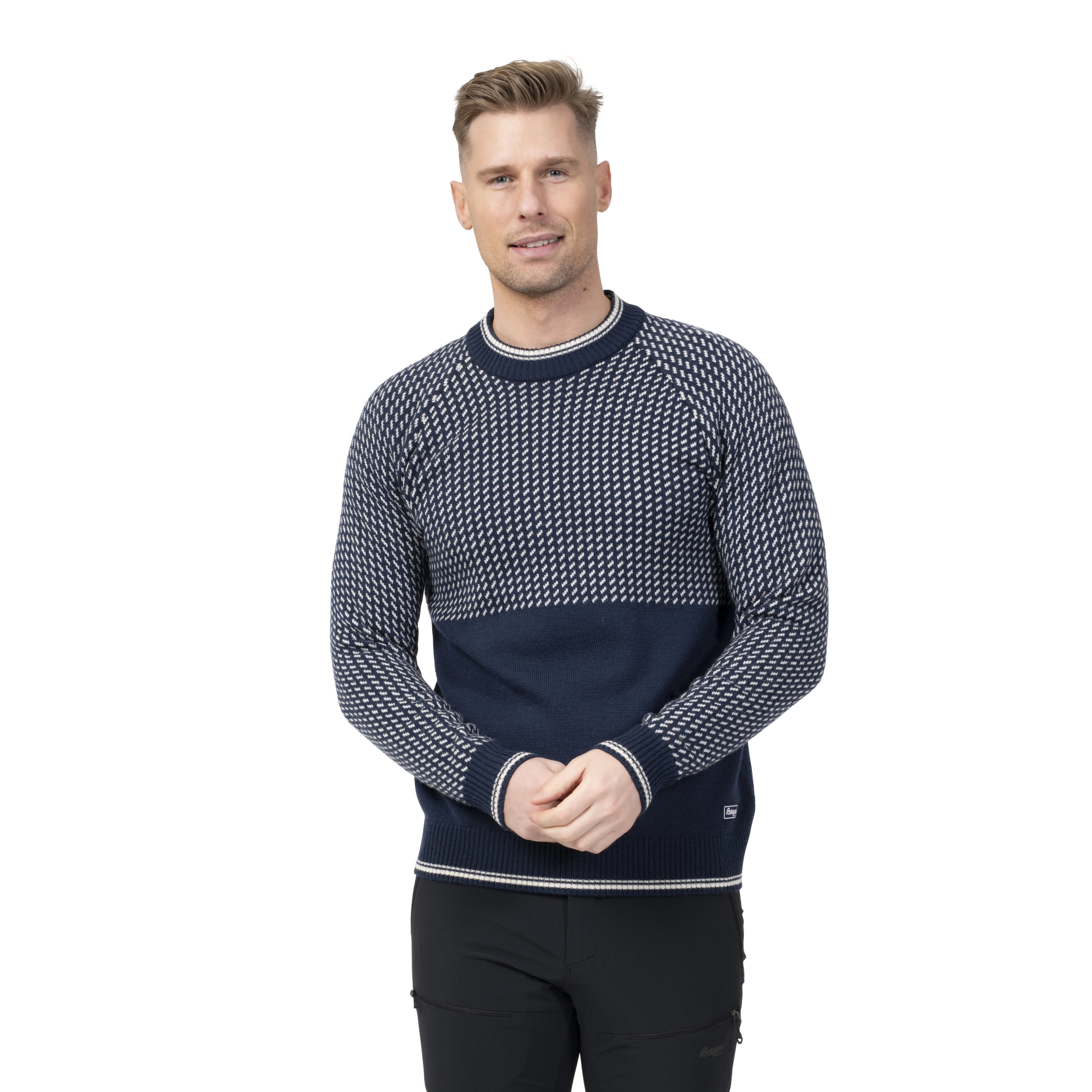 Alvdal Wool Jumper Men Navy / Vanilla White