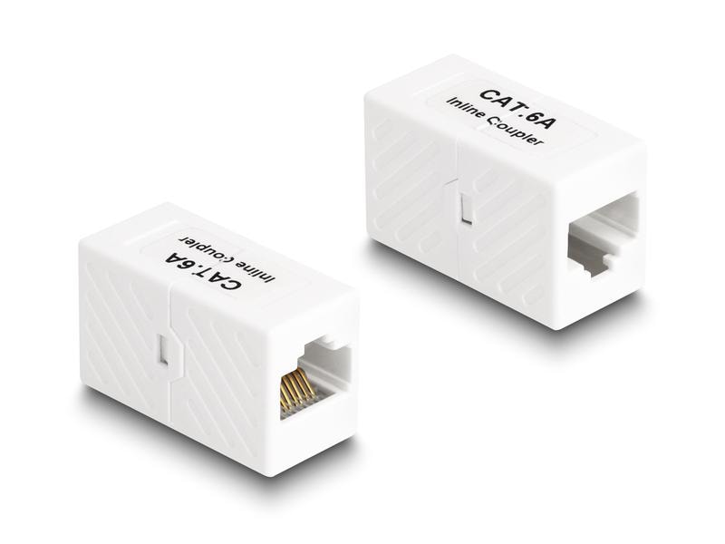 Delock Kupplung RJ45 - RJ45, Cat.6A, UTP 1 Stück Delock Adapter RJ45 Buchse zu RJ45 Buchse Cat.6A UTP weiss