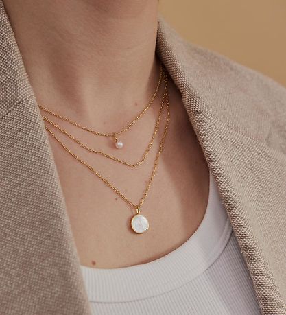 Design Letters Vedh?ng Til Halsk?de - G - Pearl Gold