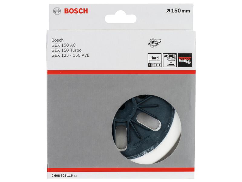 Bosch Professional Schleifteller hart, 150 mm 6-Loch Schleifteller, hart mit Ø 150 mm für Exzenterschleifer
