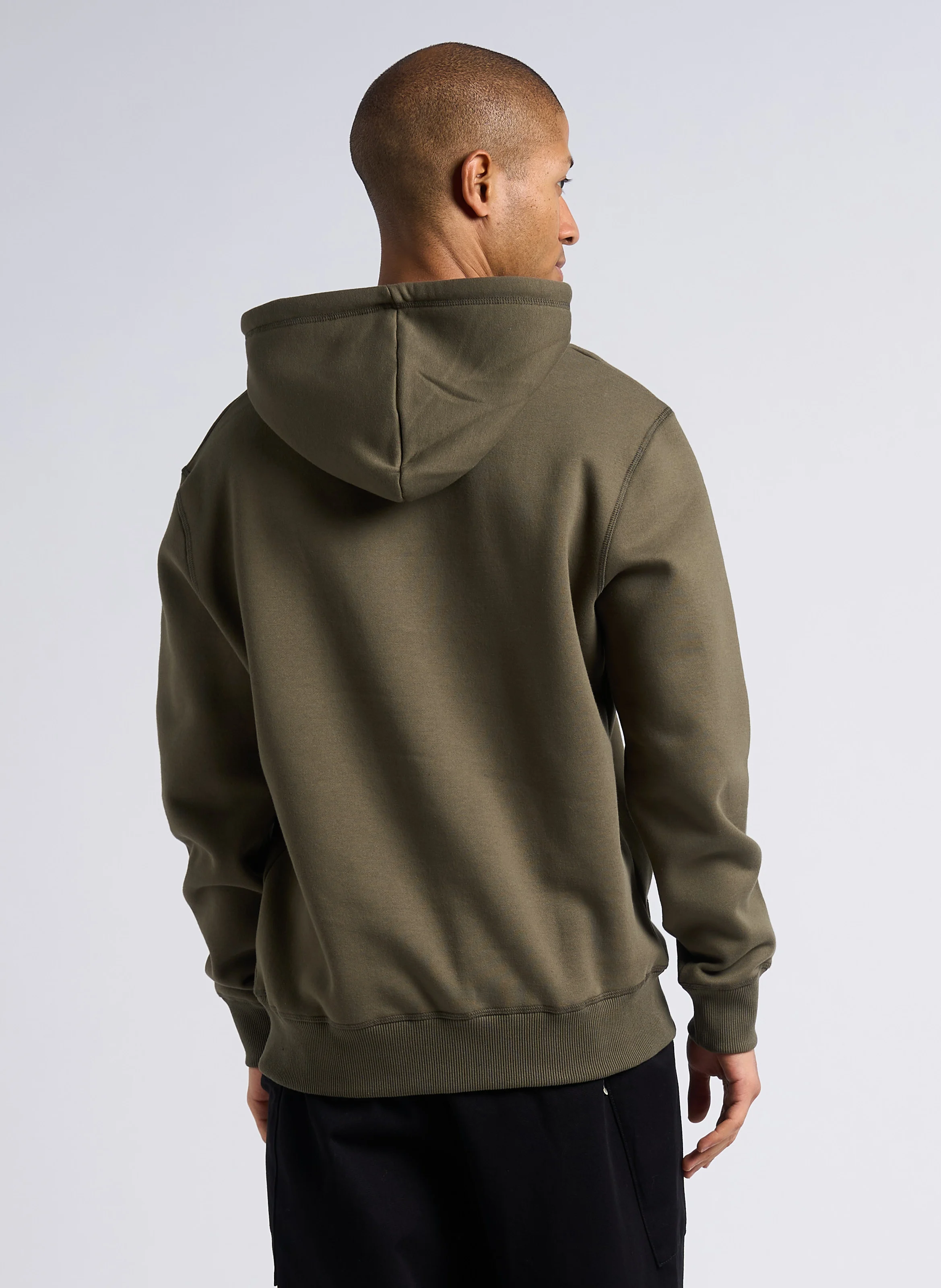 Sweat à capuche regular-fit brodé en coton mélangé | Kaki