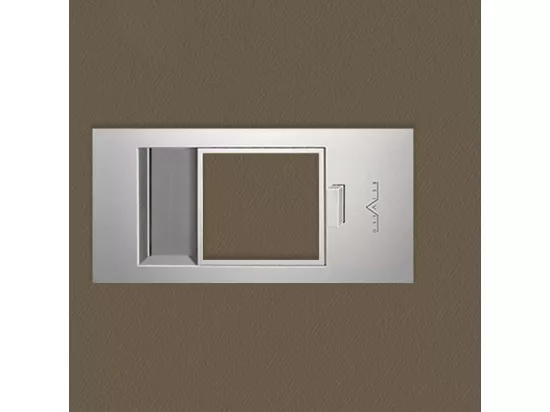 Bloc-porte Miro avec poignée Exclusive grise, H.204 x l.63 cm, aspect cuir lichen