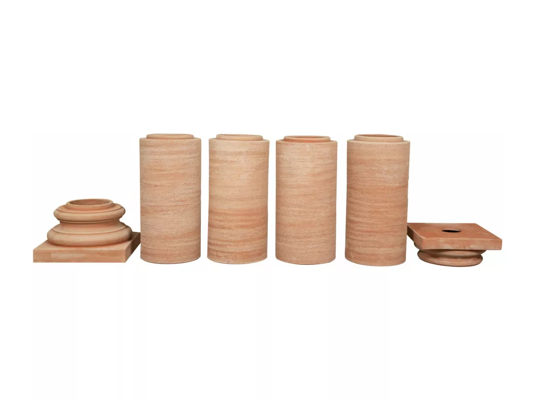 BISCOTTINI Vase - Finition terre cuite - Extérieur - Jardin - Présentoir - Décoratif - Porte-plante - Porte-fleurs - Salon - Salle à manger - Chambre - Cuisine - 35x35x225 cm