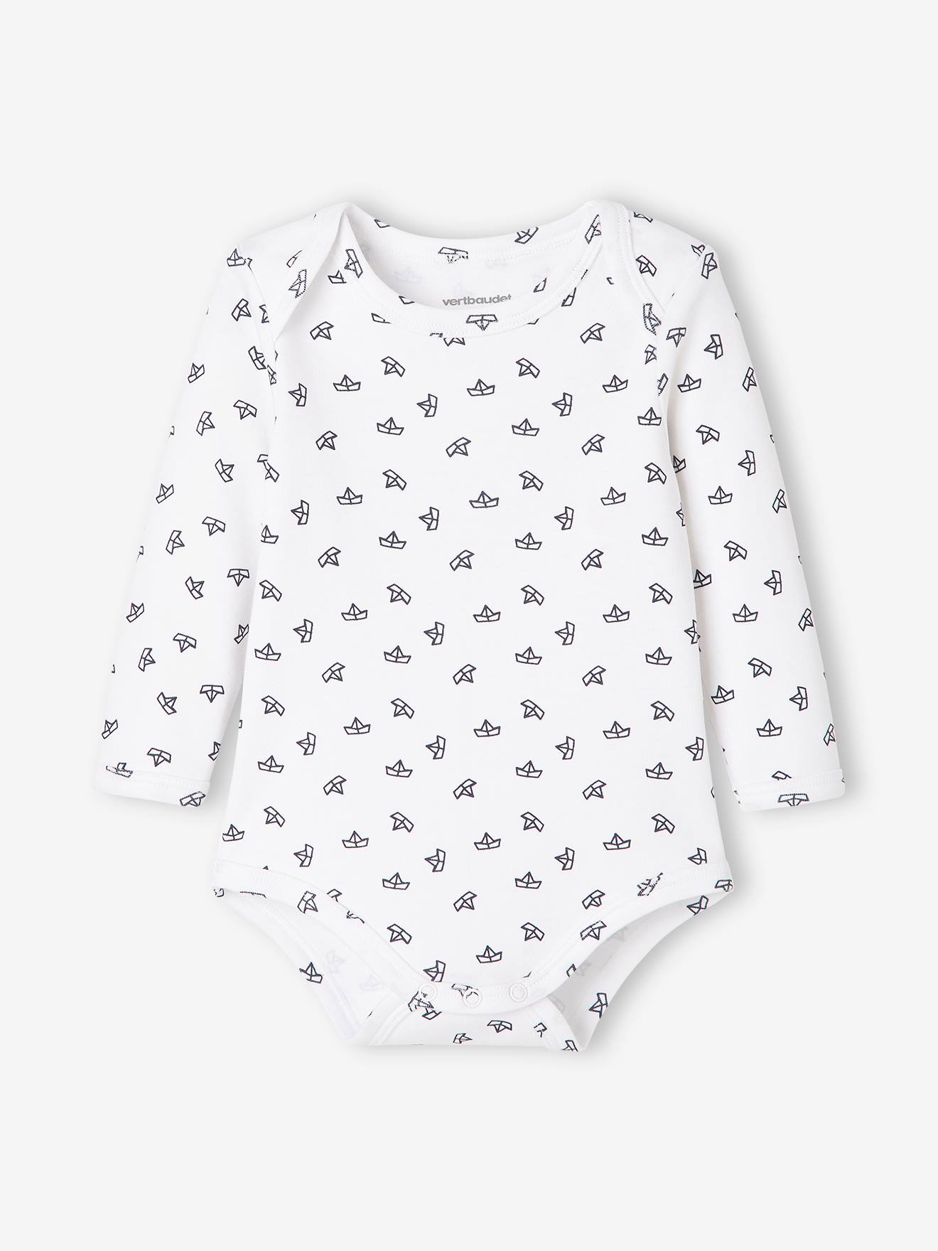 Conjunto de 3 bodies de manga comprida com cavas americanas, azul bebê escuro bicolor/multicolorido