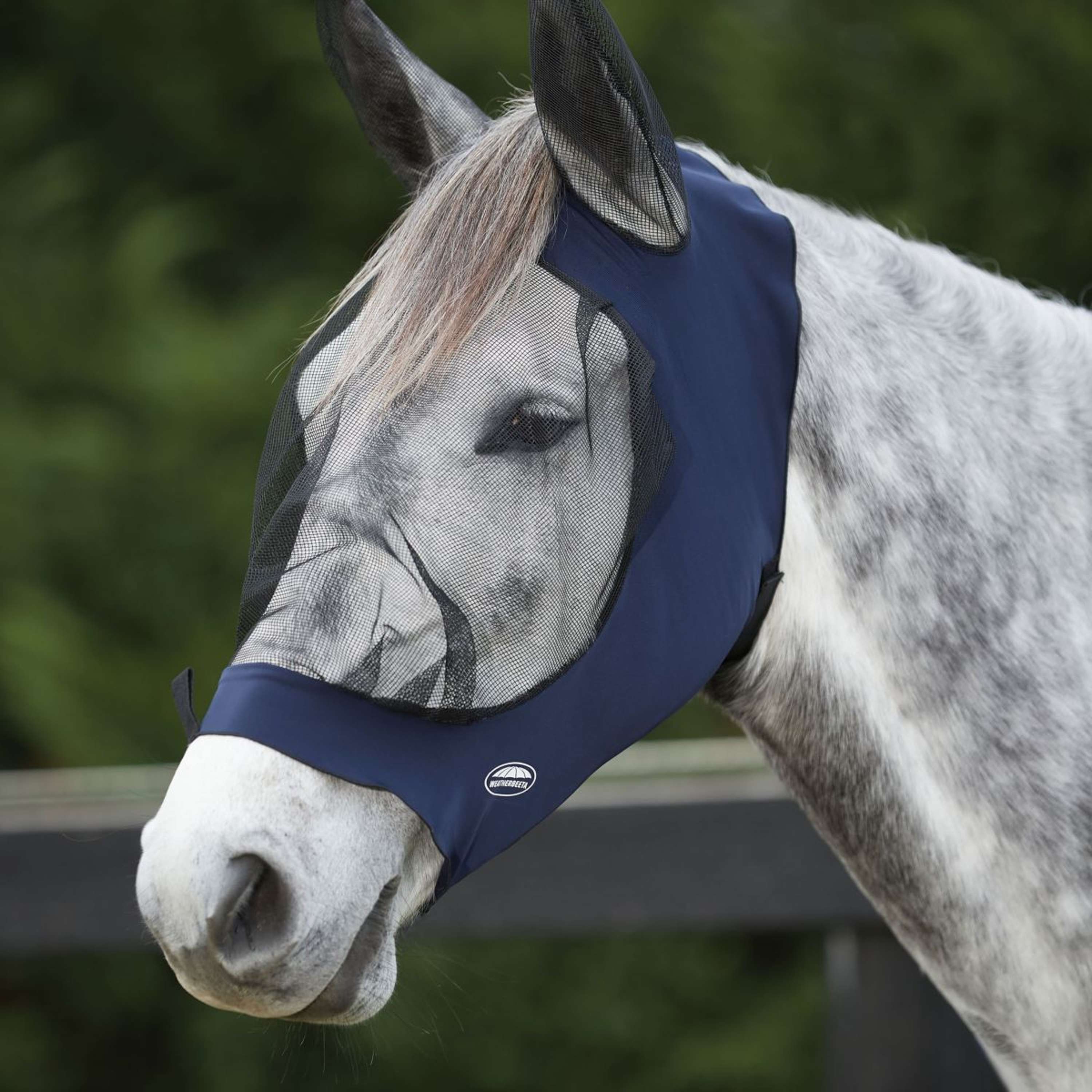 WeatherBeeta Vliegenmasker Deluxe Stretch met Oren Navy/Zwart