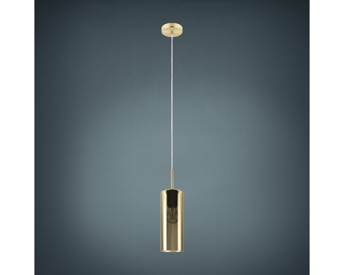 Hanglamp, 1-lichts, HxLxB 110x71x10 cm, nikkel/mat/goud look