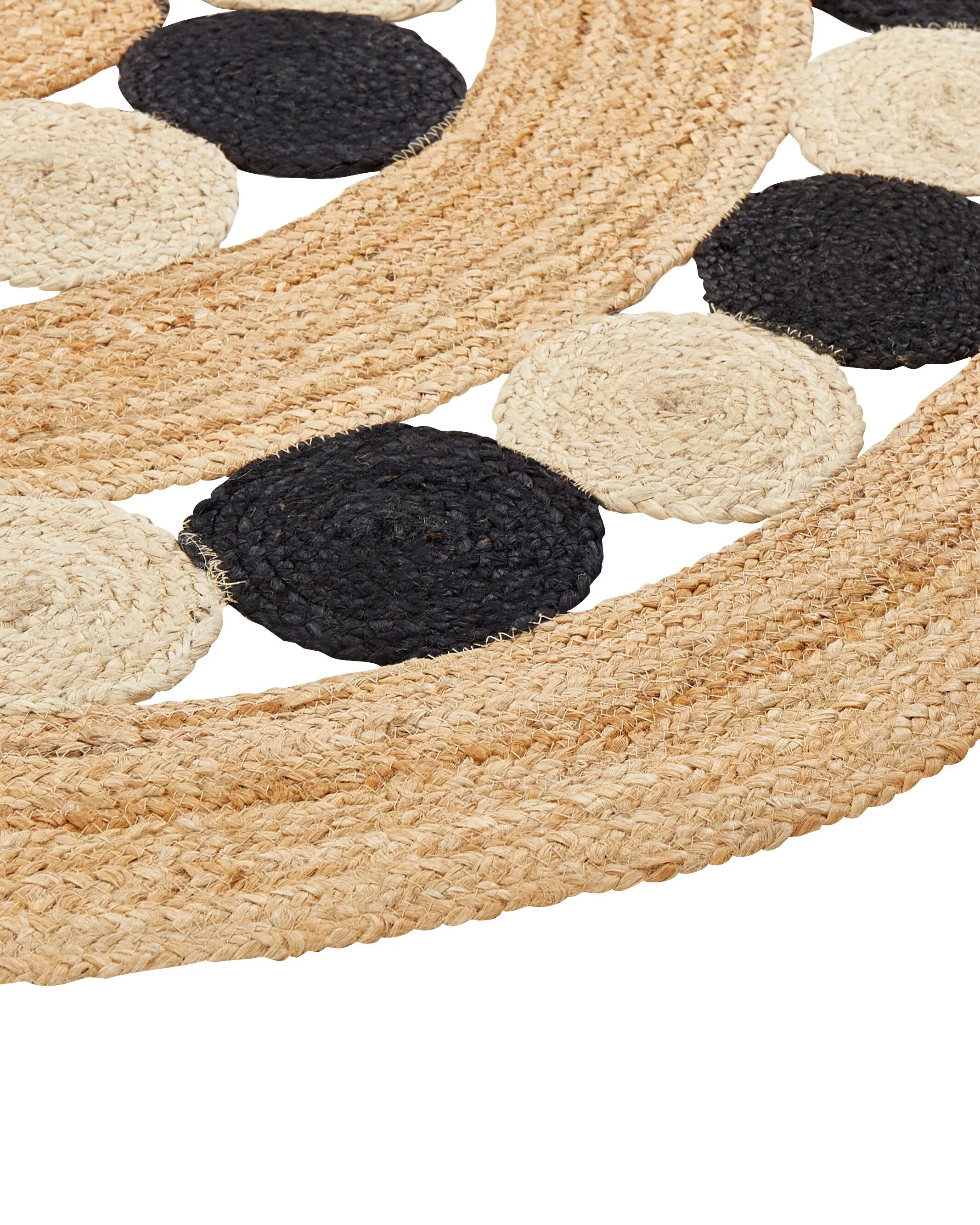 Vloerkleed HOVIT Zwart ø 140 cm Jute