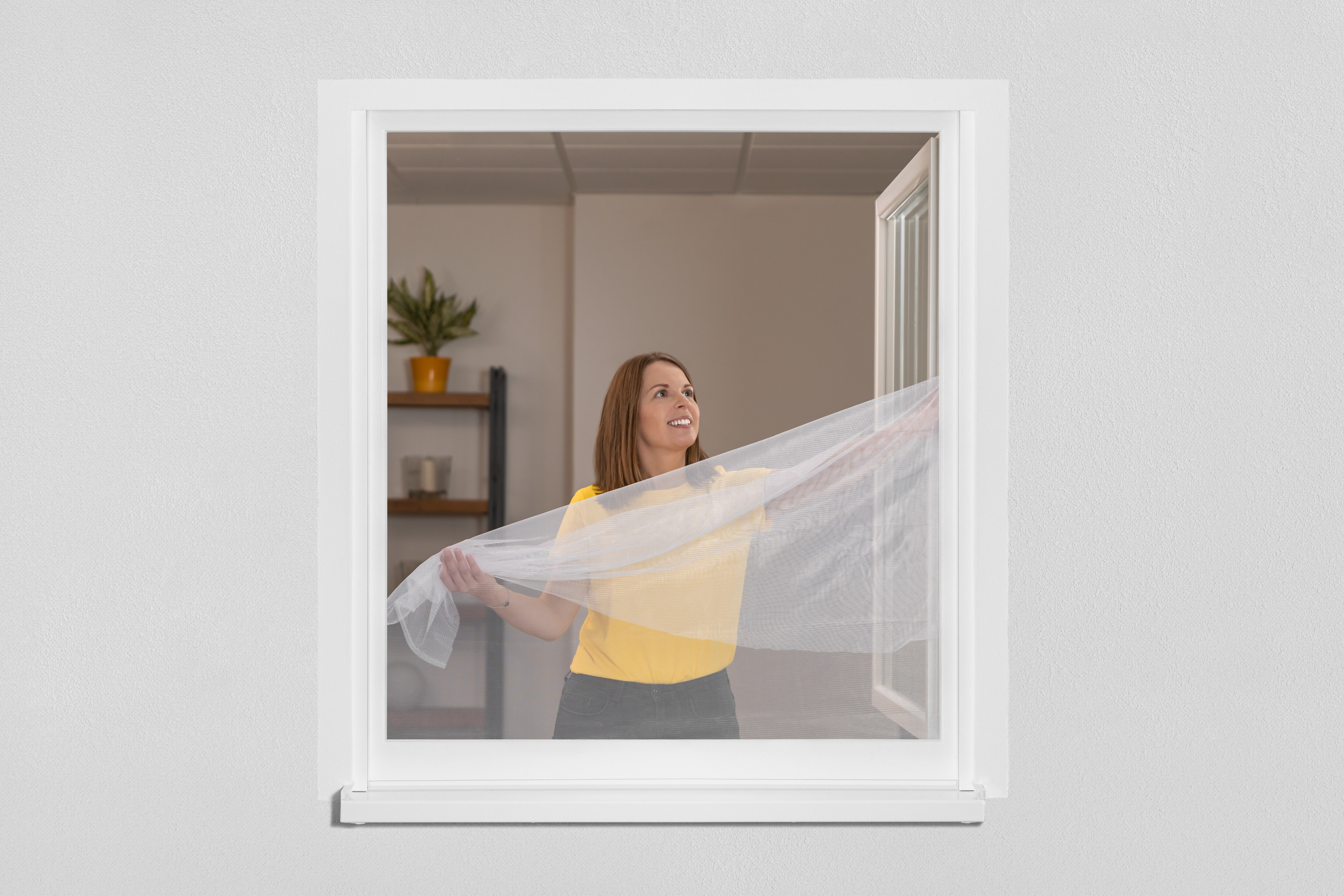 Schellenberg Fliegengitter für Fenster, 130 x 150 cm, weiß
