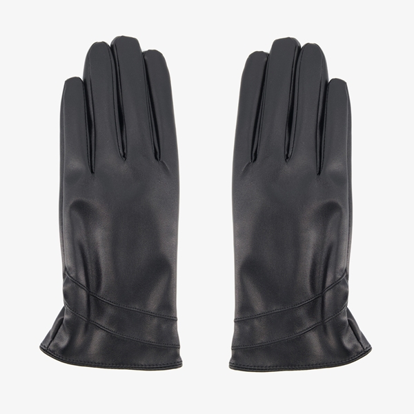 Dames PU handschoenen zwart