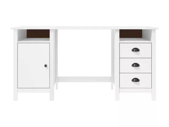 Bureau Hill Blanc 150x50x74 cm Bois de pin solide