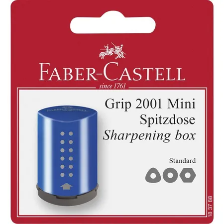 Faber-Castell Einfachspitzdose Grip 2001 Mini rot blau sortiert