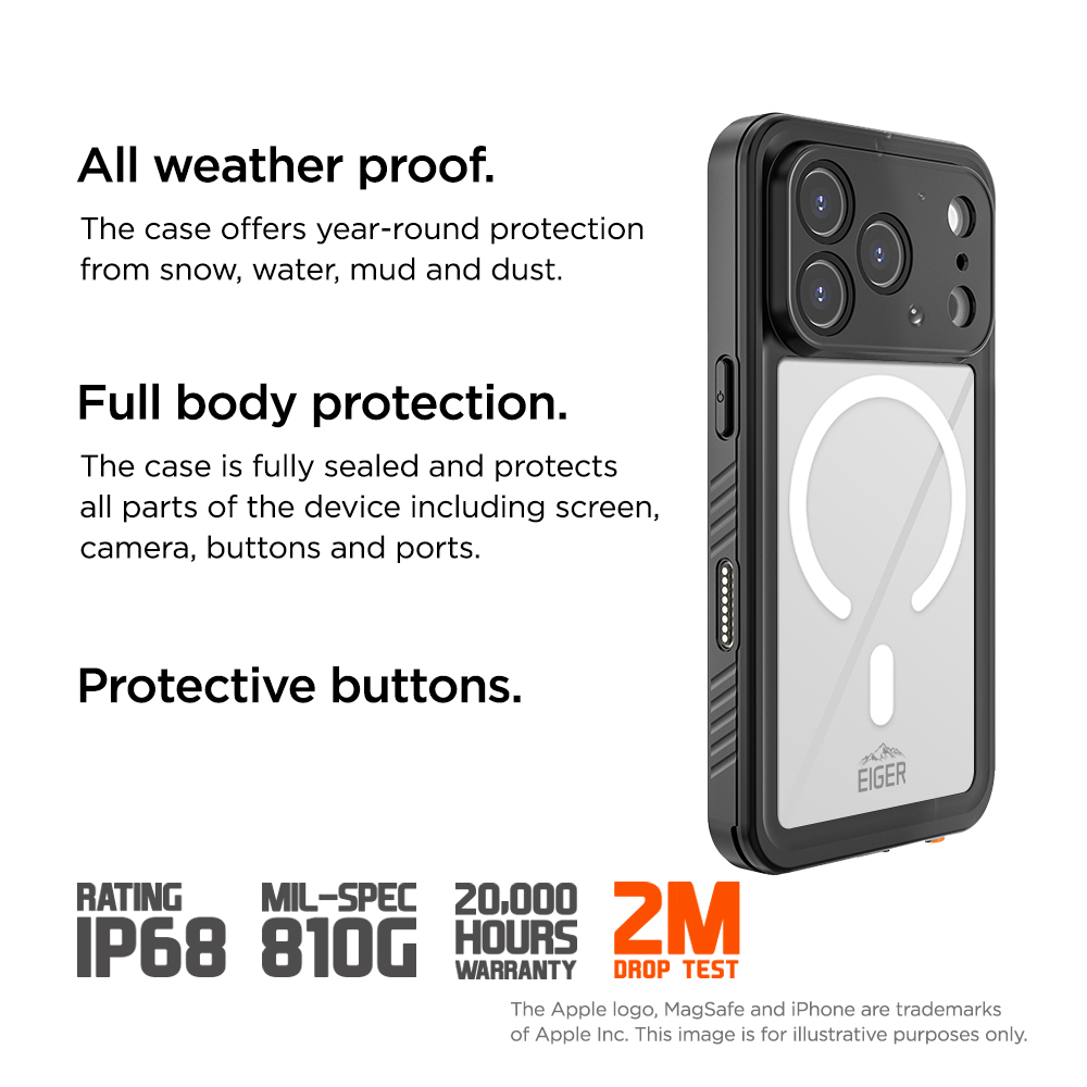 iPhone 17 Pro Max Avalanche Case Wasserfeste Outdoor Schutz Hülle IP68 (EGCA00947) - Schwarz