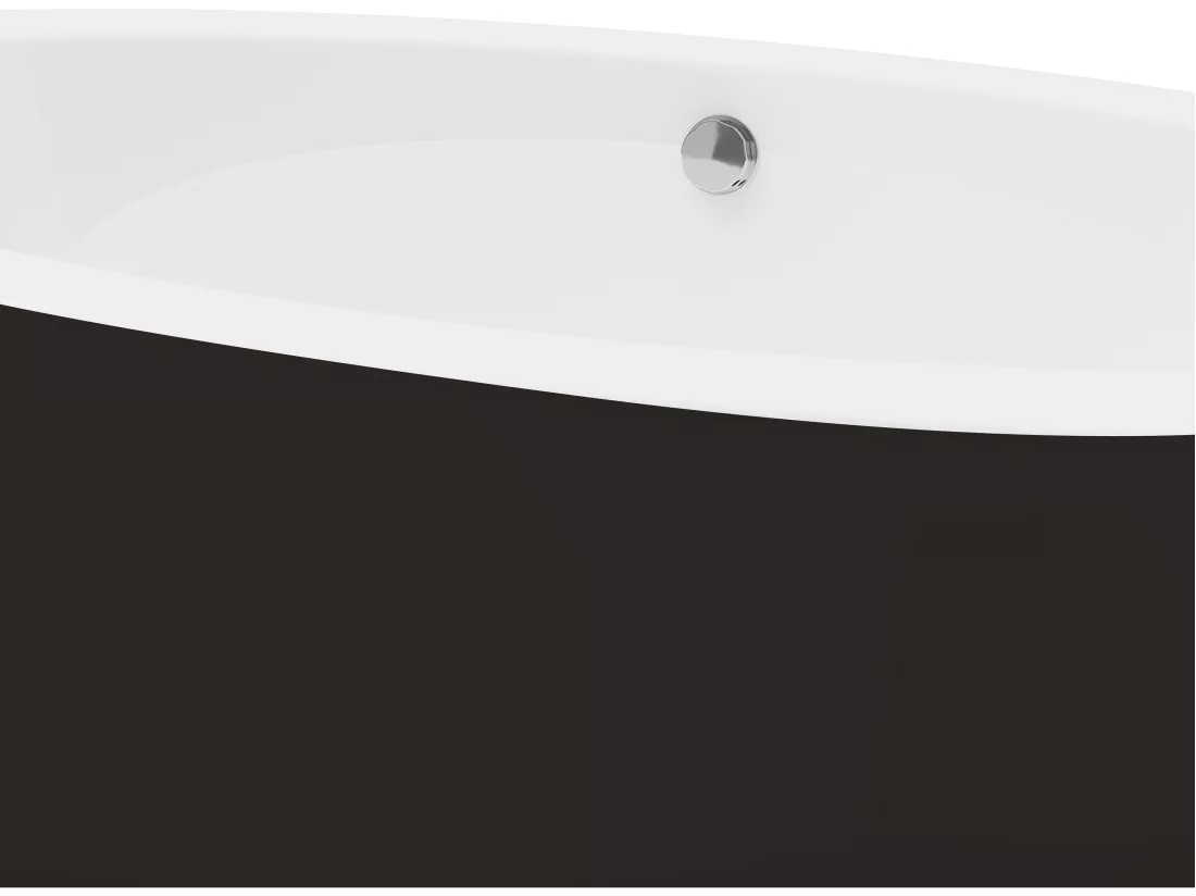 Baignoire îlot ovale - 251 L - 185 x 90 x 58 cm - Noire - Acrylique - MARMATI