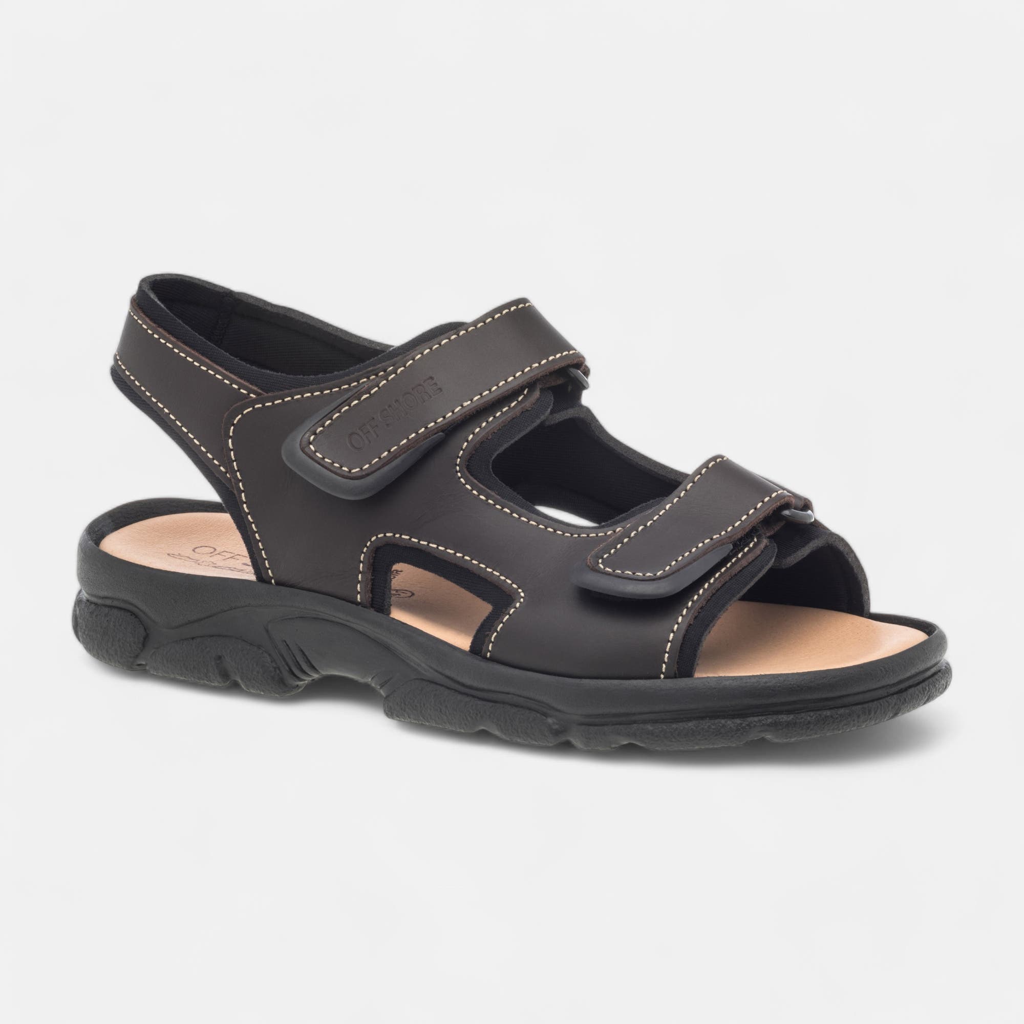 Nu-pieds confort Homme en cuir marron