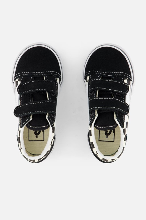 Vans Old Skool V Checkerboard Sneakers zwart Leer