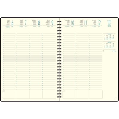 Agenda spiralé Swan Eurotime 29W - 1 semaine sur 2 pages - 21 x 29,7 cm - disponible dans différentes couleurs - Exacompta