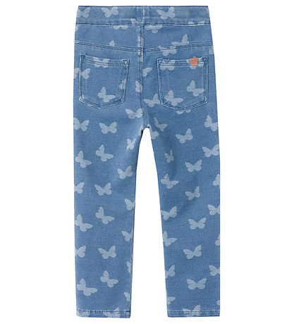 Name It Leggings - Noos - NmfSalli - Medium+ Blue Denim/Sommerfu