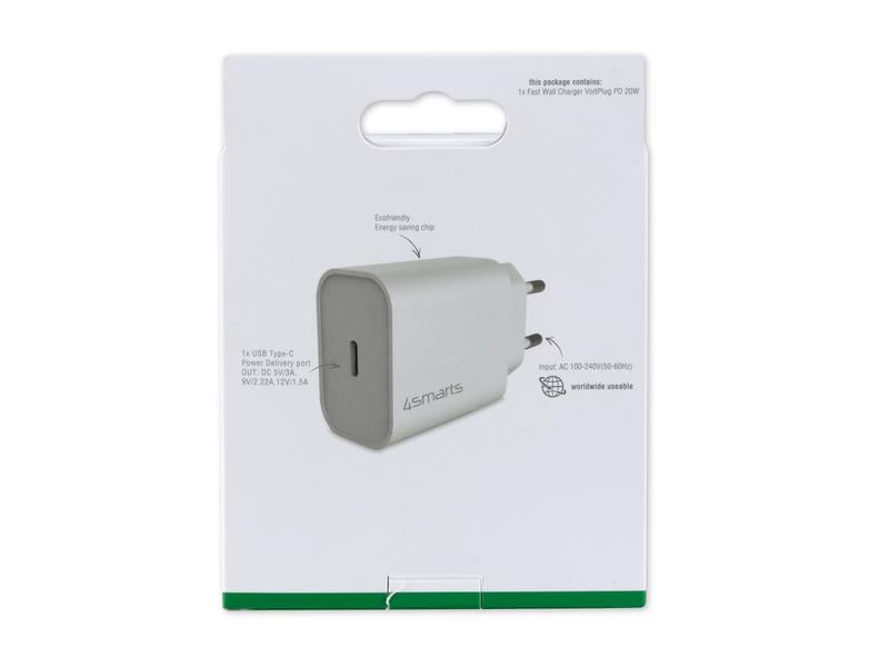 4smarts USB-Wandladegerät VoltPlug PD 20W Kompakter USB-C-Ladeadapter mit PowerDelivery Technologie