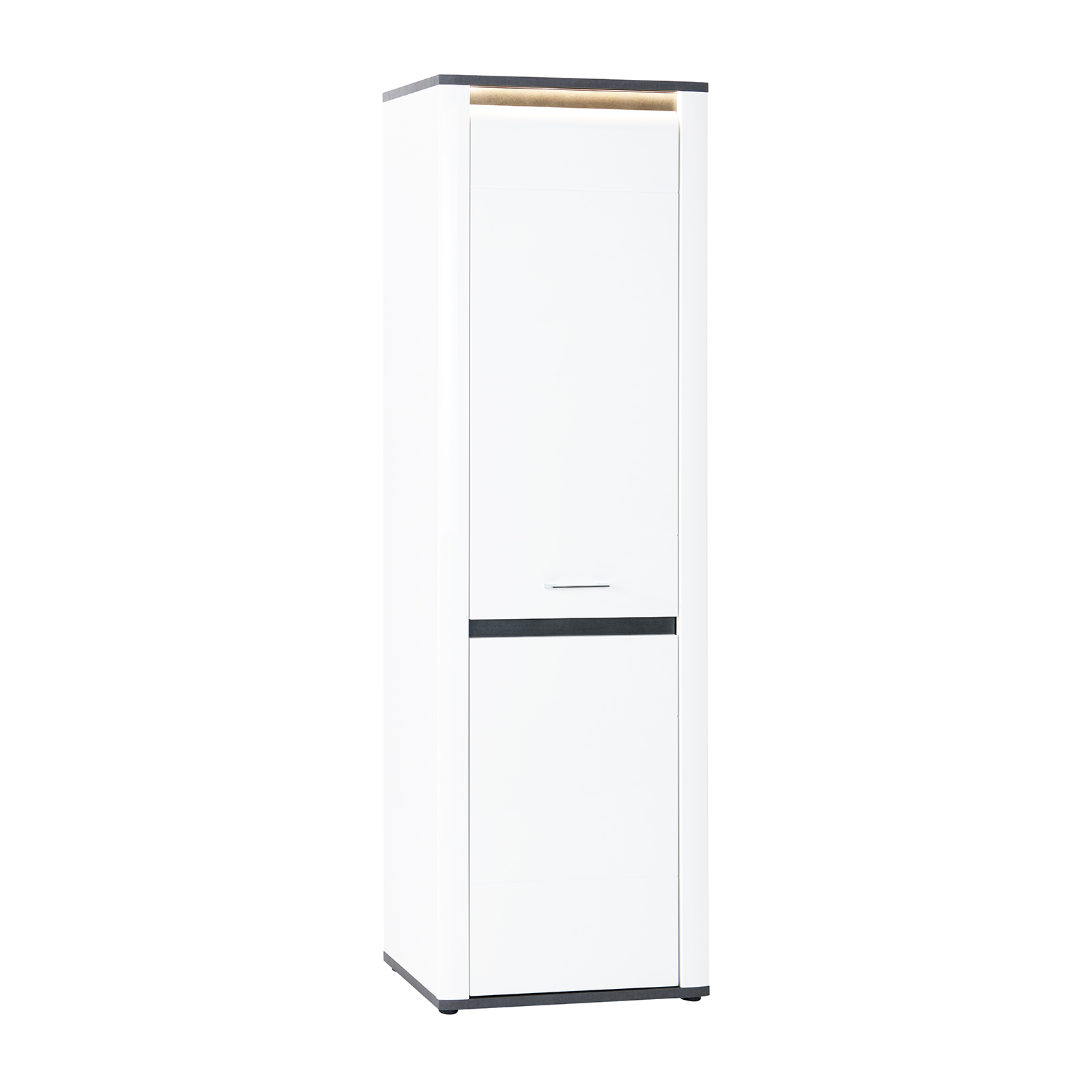 Luca Bessoni Garderobenschrank ALASSIO - weiß Hochglanz - Matera dunkel - 65 cm