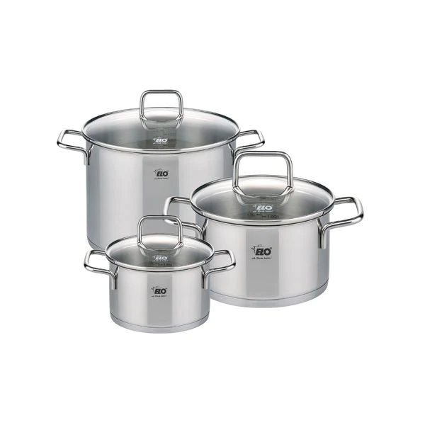 Set de 3 faitouts en inox 16 cm 20 cm et 26 cm Citrin Elo