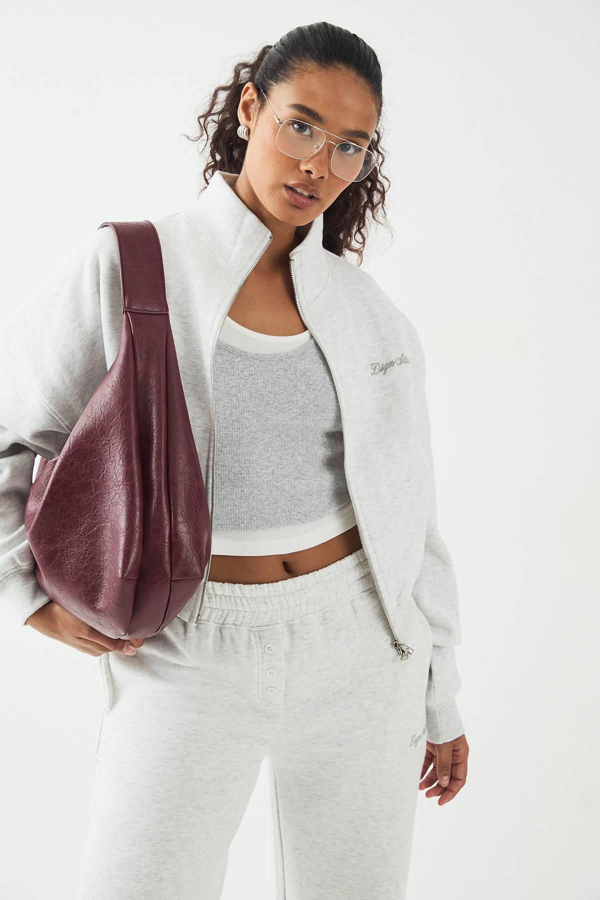 Bomber DSGN Studio à Col Montant avec Broderie et Fermeture Zippée