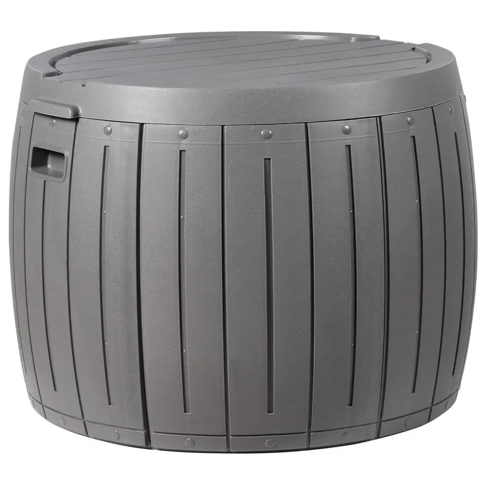 PRINOS - Kussenbox - Grijs - ⌀ 56 cm - Synthetisch materiaal