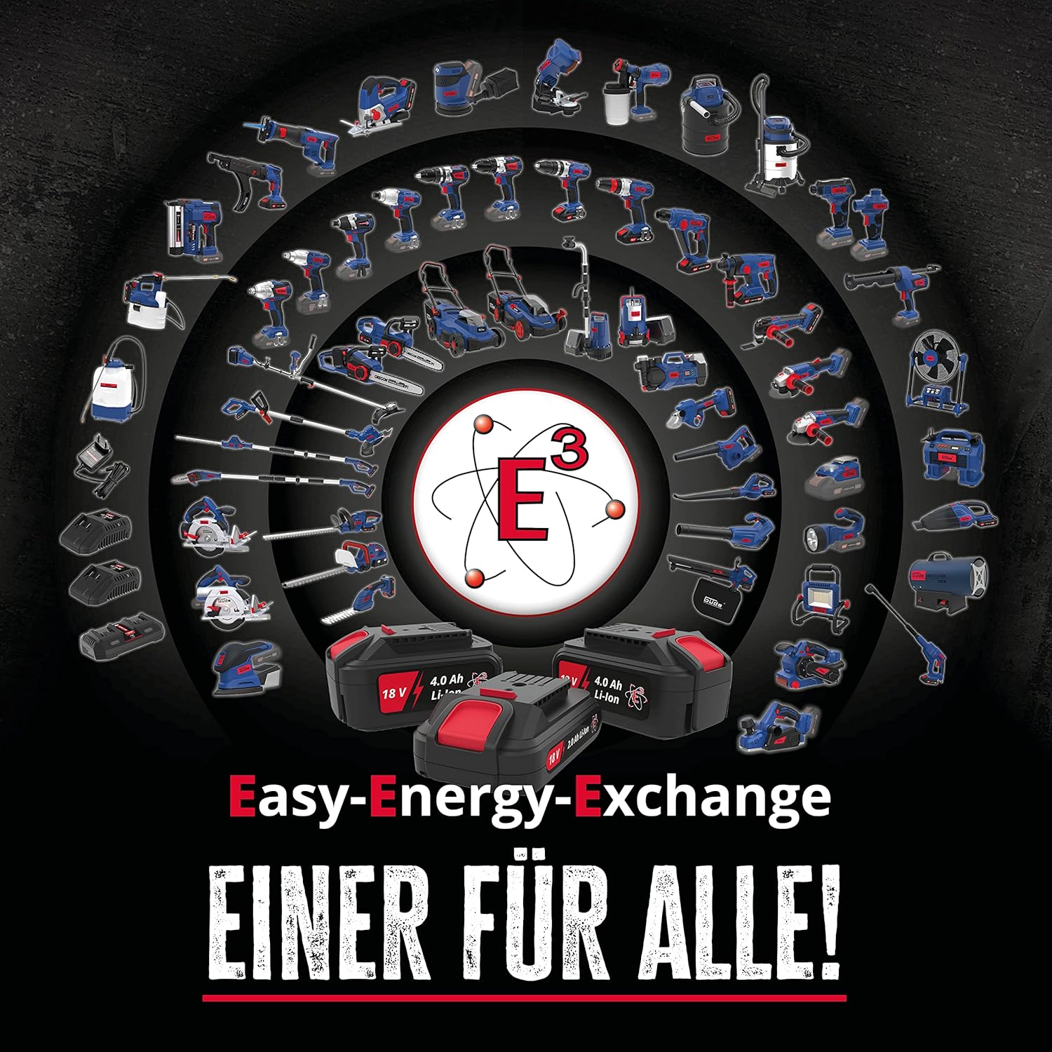 Güde Akku Druckreiniger DR 18-201-23 (18 V, Easy-Energy-Exchange, 22 bar max. Druck, 120 l/h max. Fördervolumen, 6-Fach Multifunktionsdüse, selbstansaugend, inkl. 2,0 Ah Akkupack & Schnellladegerät)