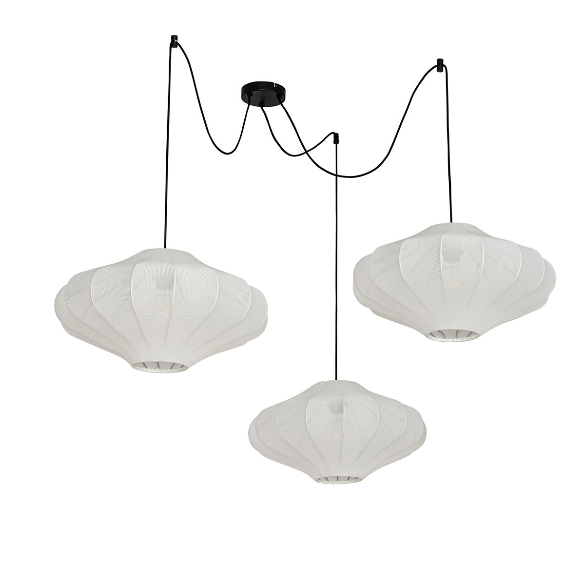 Smart hanglamp wit 50cm 3-lichts incl. 3 Wifi G95 - Plu