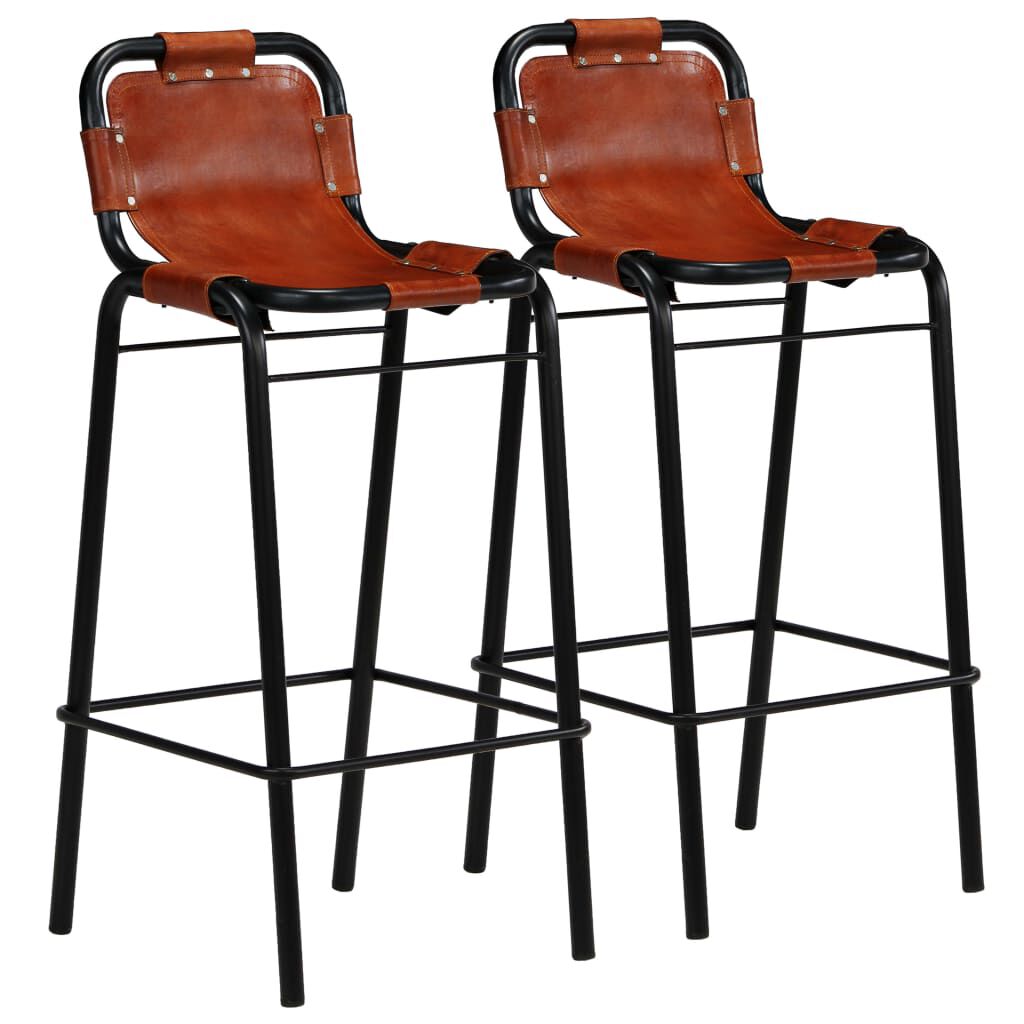 vidaXL 3-delige barset gerecycled hout en geitenleer