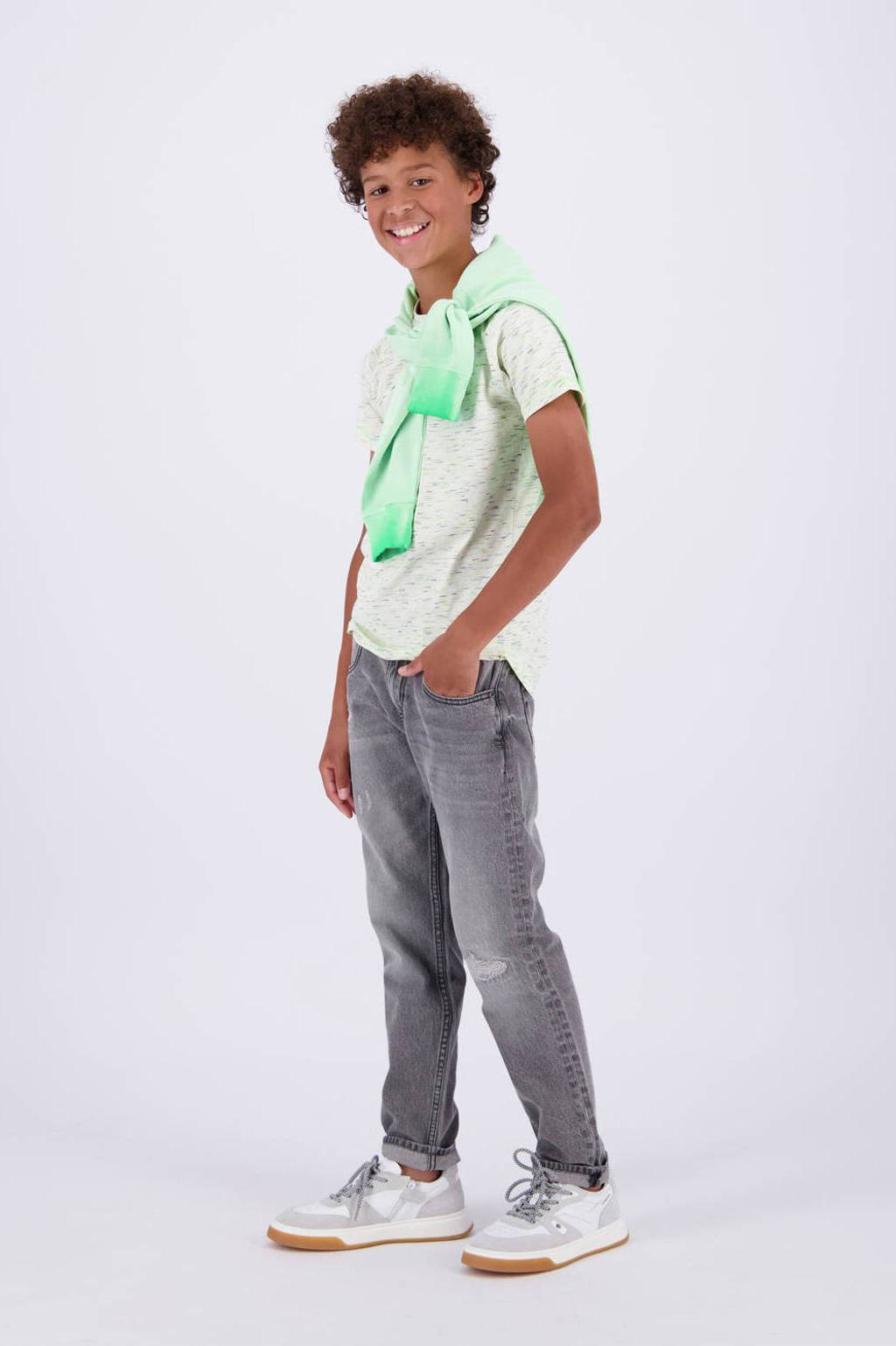 Vingino gemêleerd T-shirt JULBE wit melange