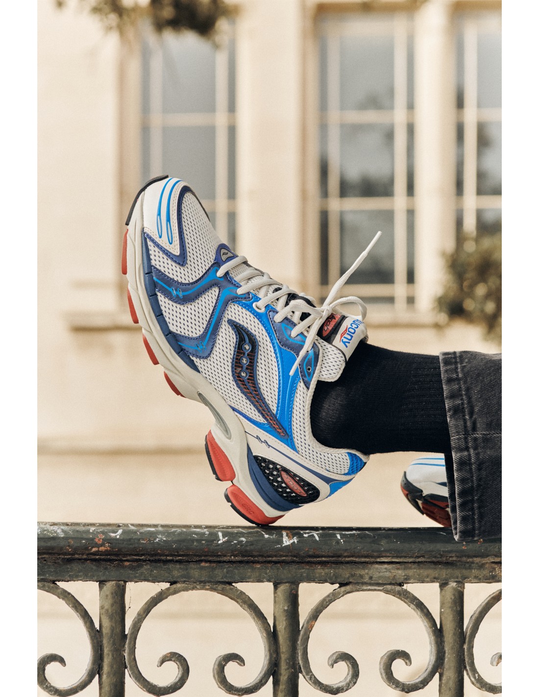 saucony Sneakers Homme Progrid Triumph 4 Blanc/Bleu