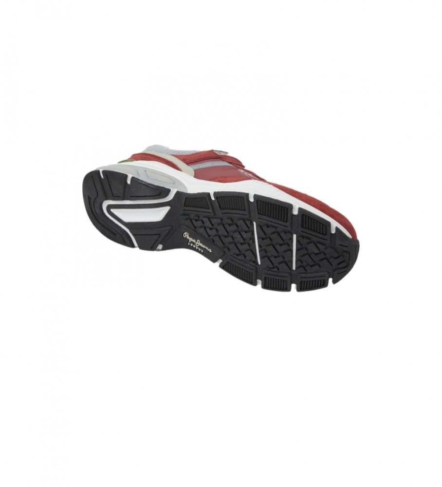 Tênis Pepe Jeans Dave Urban de couro combinado vermelho