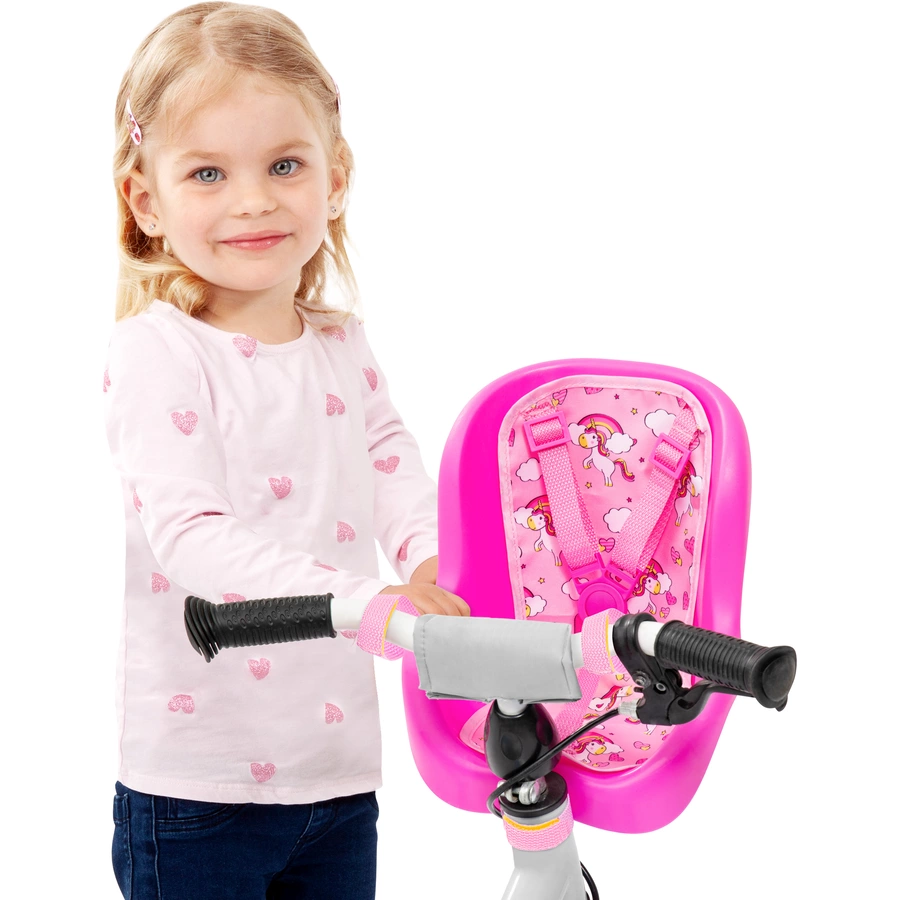 bayer Design Puppen-Fahrradsitz, pink mit Einhorn