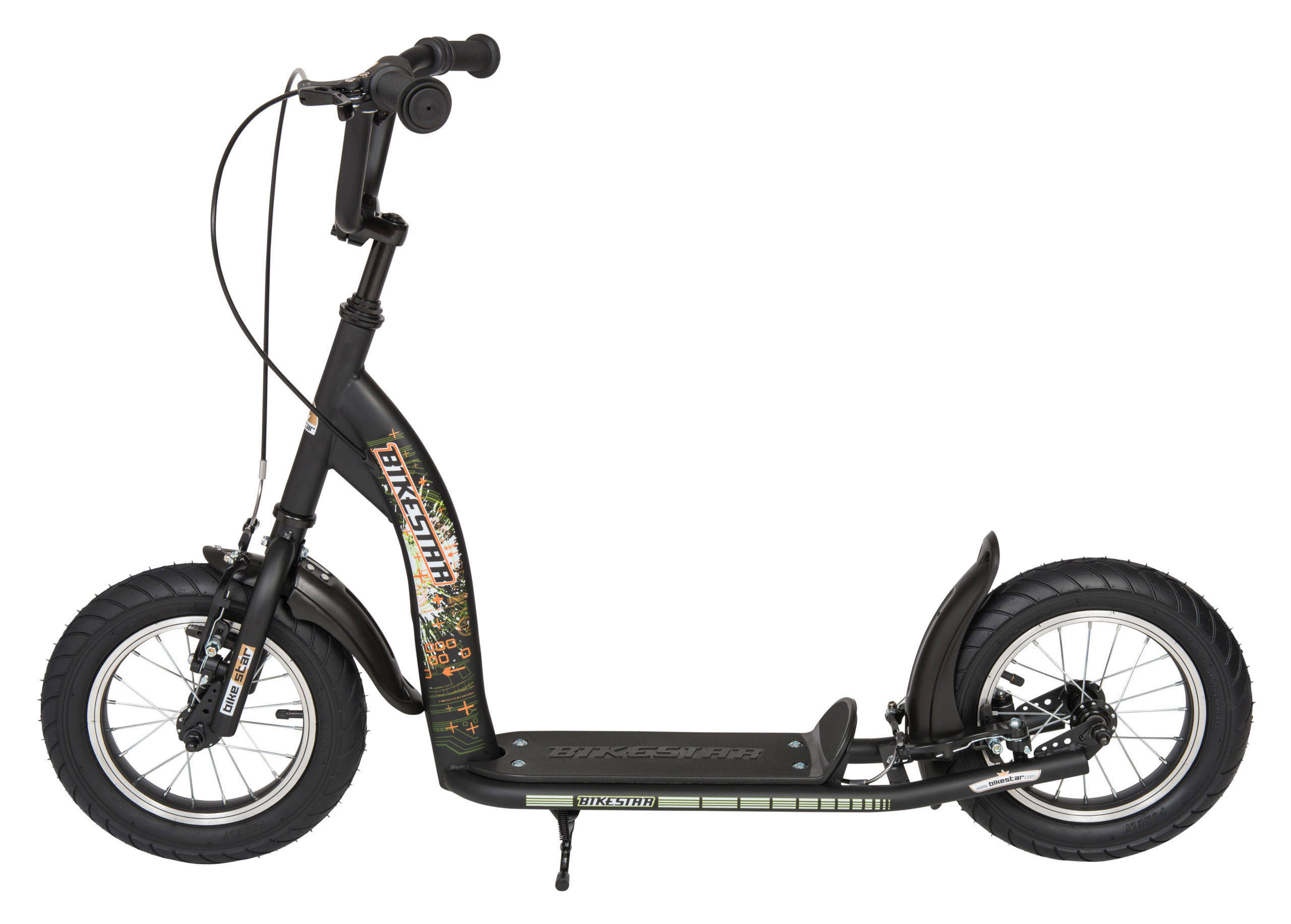 BikeStar Autoped, 12 inch, Sport step, zwart